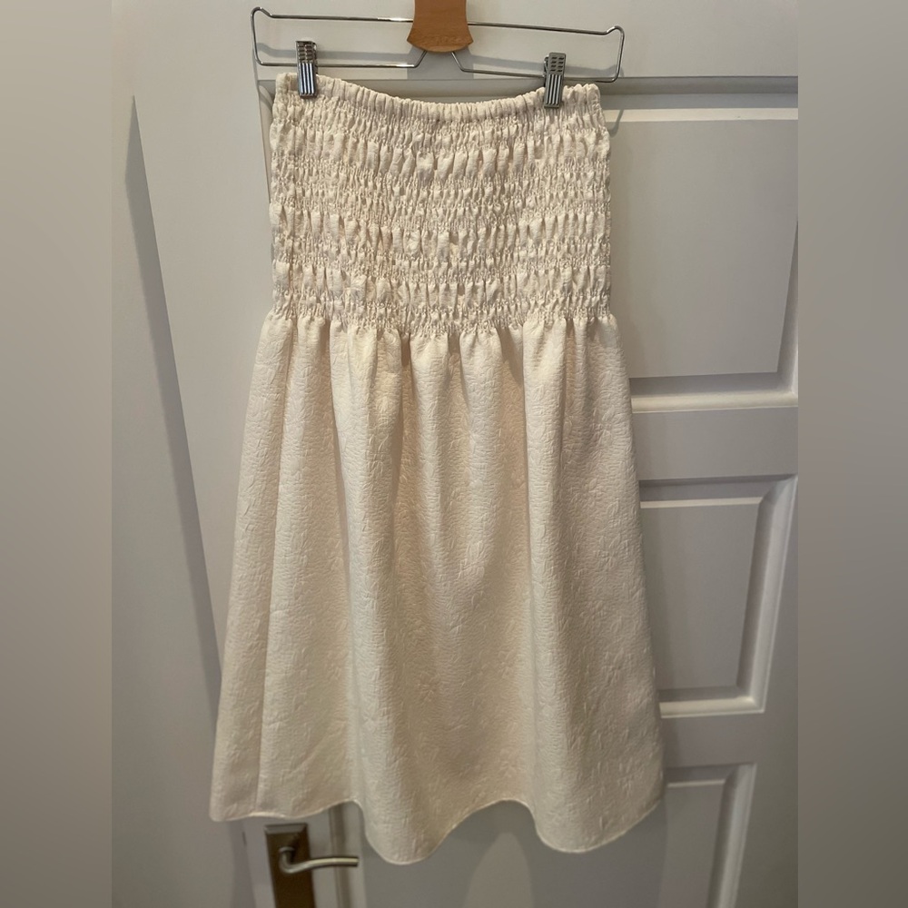 Ciao Lucia Cream Jacquard Midi Skirt